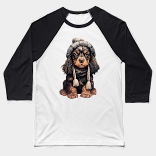 Winter English Cocker Spaniel Dog Baseball T-Shirt